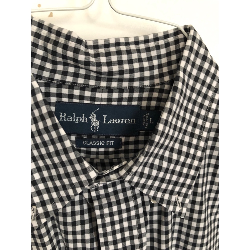 Ralph Lauren Black Gingham Large Button Down